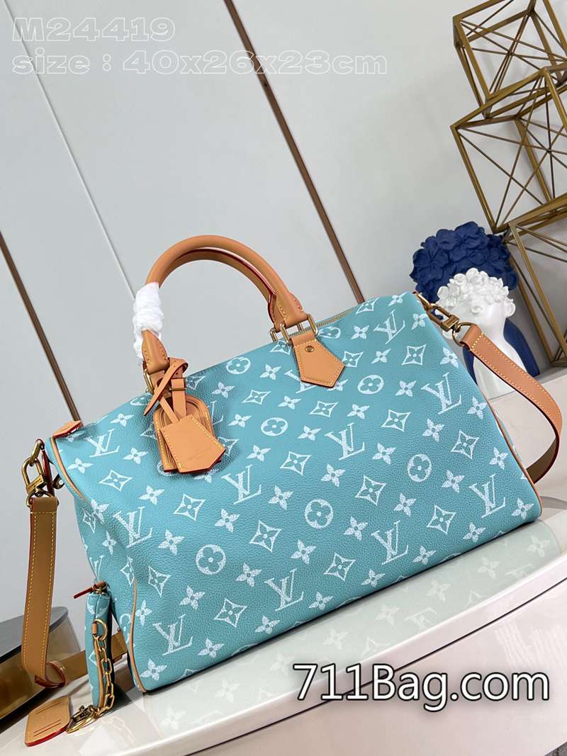 精品A貨LV M24419淺蘭 精品手工皮革女包 原單LV正版對版包40x26x23cm 精品A貨LV M24419淺蘭 精品手工皮革女包 原單LV正版對版包40x26x23cm