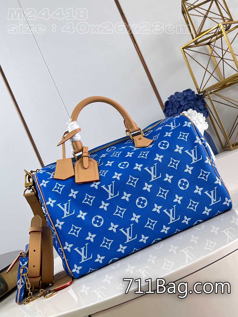 精仿Louis Vuitton M24418藍 真皮壓紋質感包款 A貨LV大氣用包40x26x23cm 精仿Louis Vuitton M24418藍 真皮壓紋質感包款 A貨LV大氣用包40x26x23cm