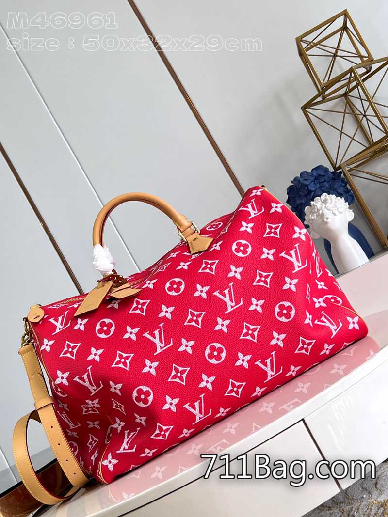 頂級精品LV M46961紅 精品做工頂級還原 高仿LV復古肩背包50x32x29cm 頂級精品LV M46961紅 精品做工頂級還原 高仿LV復古肩背包50x32x29cm