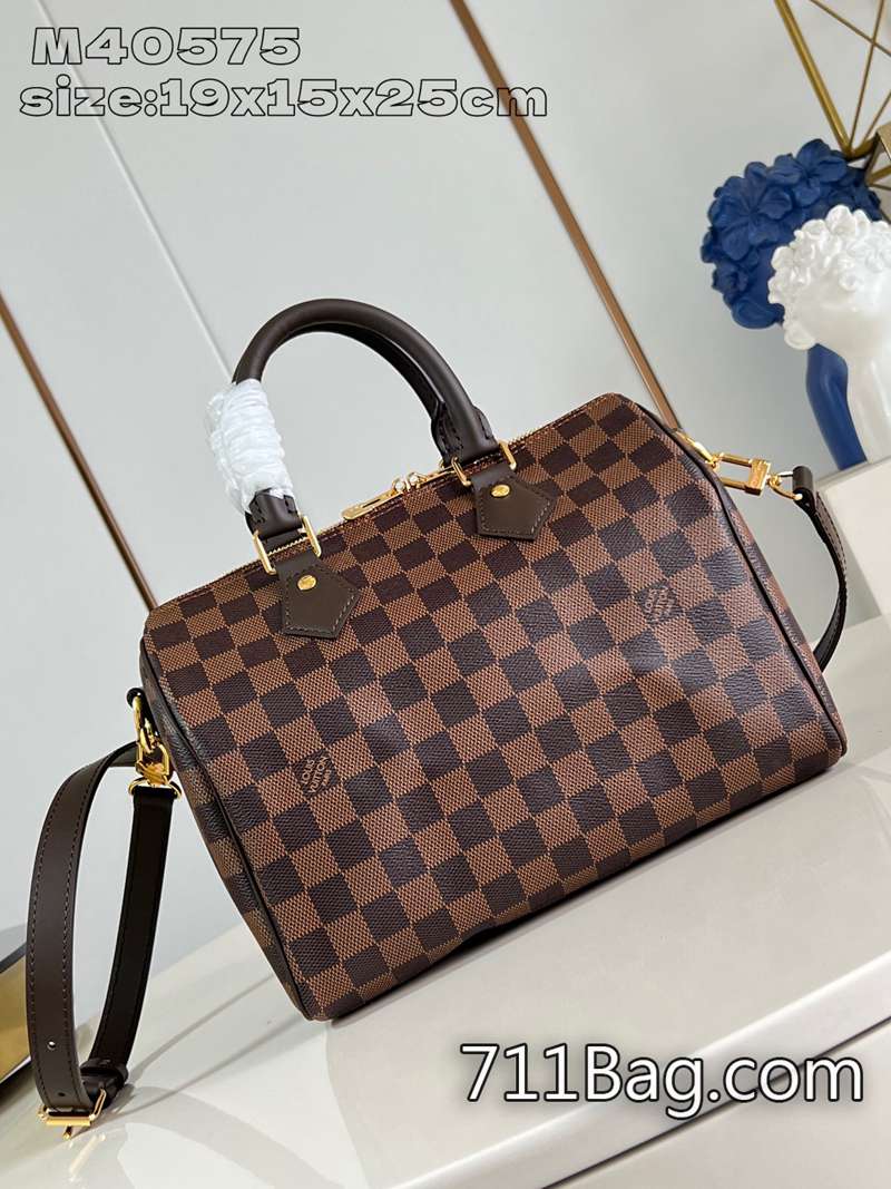 A貨LV M40575咖格 頂級材料打造手袋 精仿LV可拆肩帶包19x15x25cm A貨LV M40575咖格 頂級材料打造手袋 精仿LV可拆肩帶包19x15x25cm