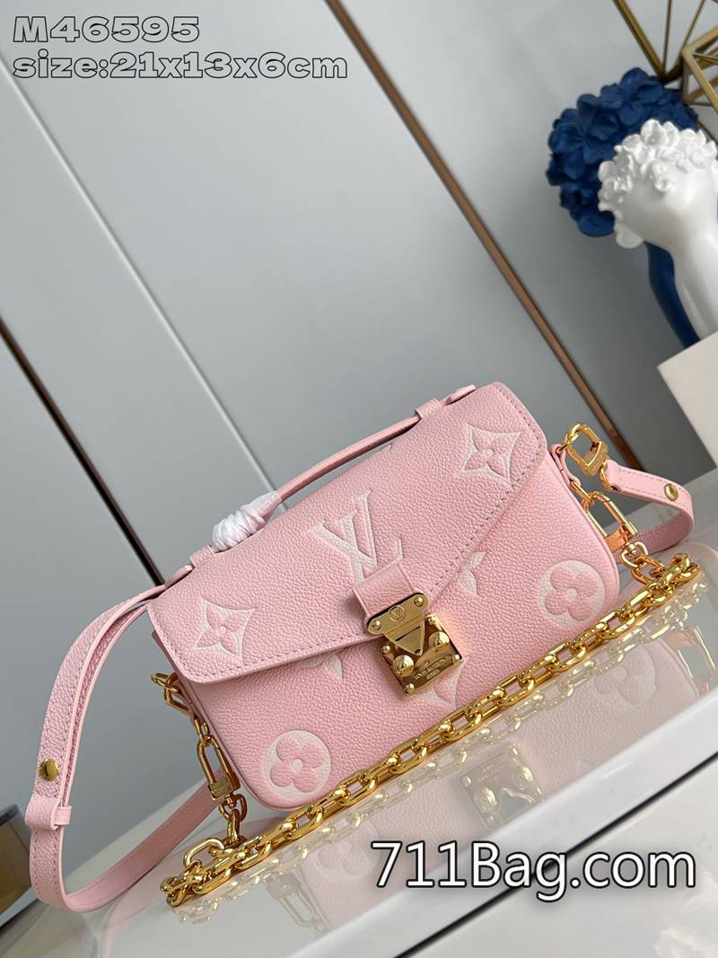 精品A貨LV M46595奶昔粉 細節講究奢侈品包包 A貨LV經典托特包13.5x6x21.5cm 精品A貨LV M46595奶昔粉 細節講究奢侈品包包 A貨LV經典托特包13.5x6x21.5cm