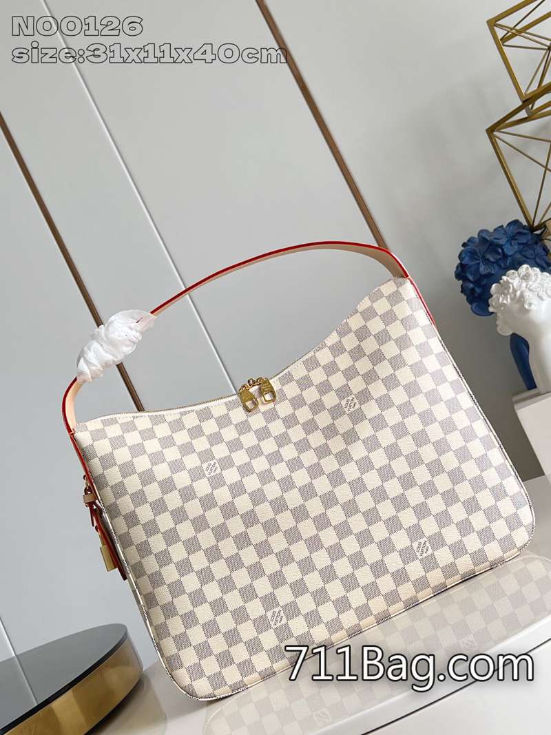 精仿LV N00126白格 真皮手工高端精品 超3A LV皮帶系列包包31x11x40cm 精仿LV N00126白格 真皮手工高端精品 超3A LV皮帶系列包包31x11x40cm