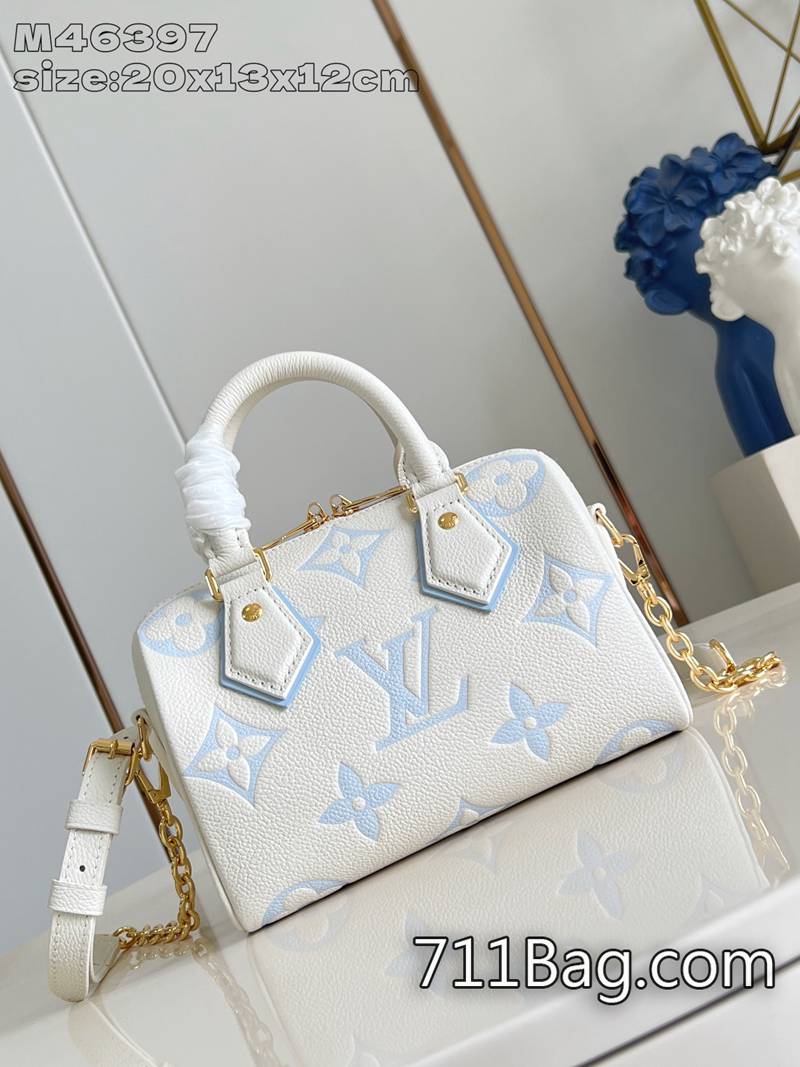 頂級A貨路易威登 M46397奶白印藍 高仿精品中的精品 A貨LV真皮鍊條包20.5x13.5x12cm 頂級A貨路易威登 M46397奶白印藍 高仿精品中的精品 A貨LV真皮鍊條包20.5x13.5x12cm