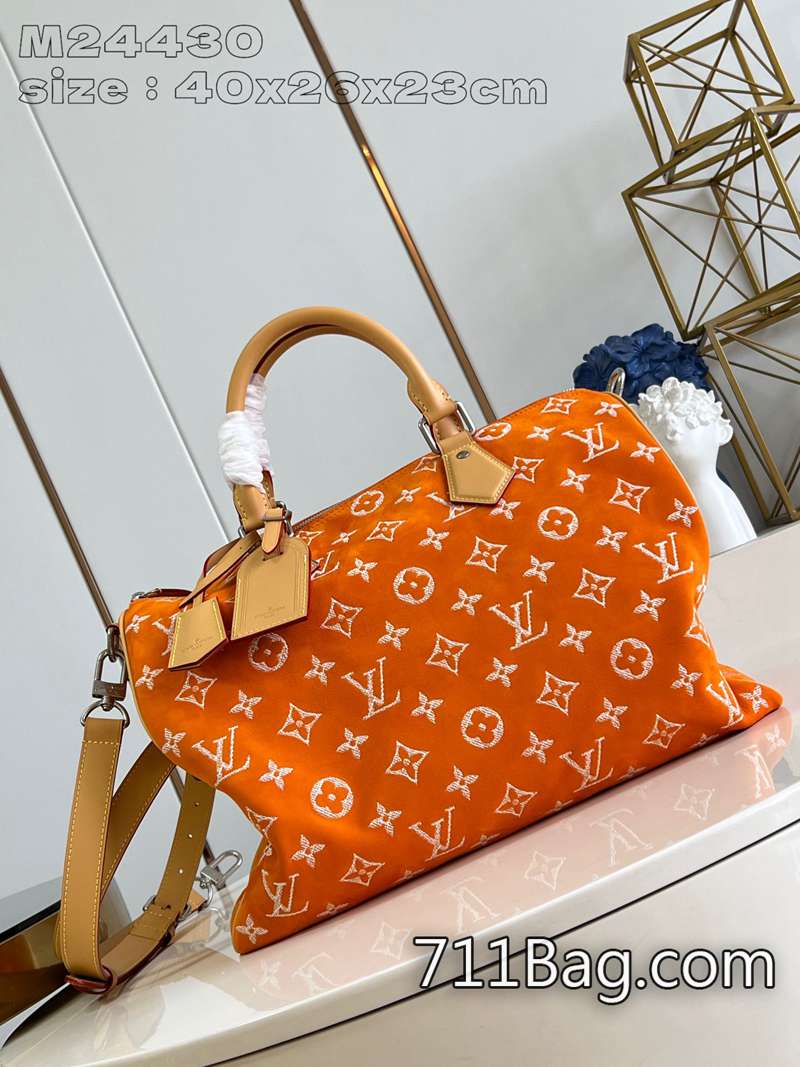 精品A貨LV M24430磨沙繡花橙 品質嚴選頂級原料 精仿LV小方包40x26x23cm-711高仿包包,A貨包包