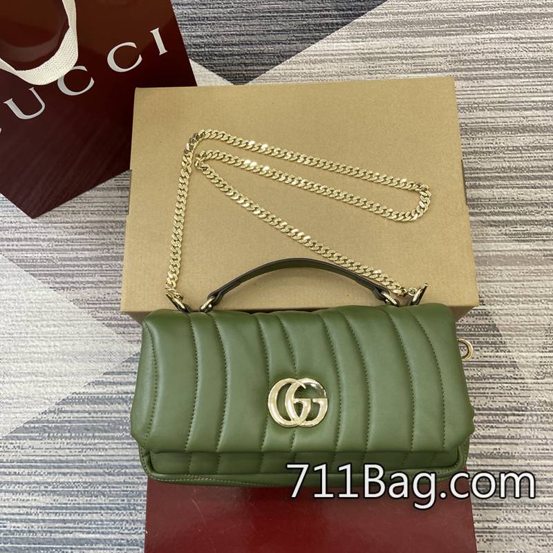 A貨Gucci古馳 806016 無任何多餘線頭,做工乾淨利落。 Gucci仿品秒殺價尺寸:25.9(長)x14(寬)x6(厚)顏色:綠色/繡線。-711高仿包包,A貨包包