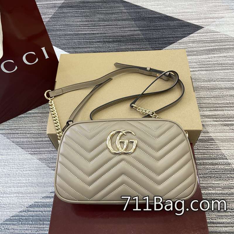 高仿Gucci 447632 頂級進口皮革女包 Gucci錢包A貨尺寸:24(長)x13(寬)x7cm(厚)顏色:米灰色全皮/原廠皮。-711高仿包包,A貨包包