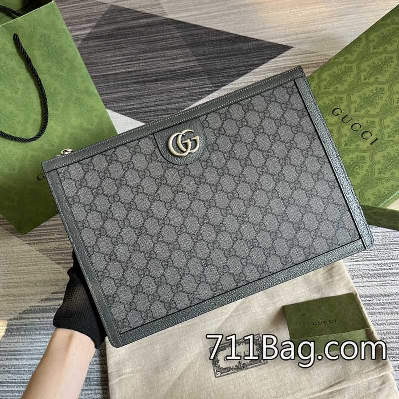 頂級一比一Gucci 674078 原版皮質高級觸感 Gucci迷你包A貨尺寸:34*24*5cm。顏色:灰色/pvc。-711高仿包包,A貨包包