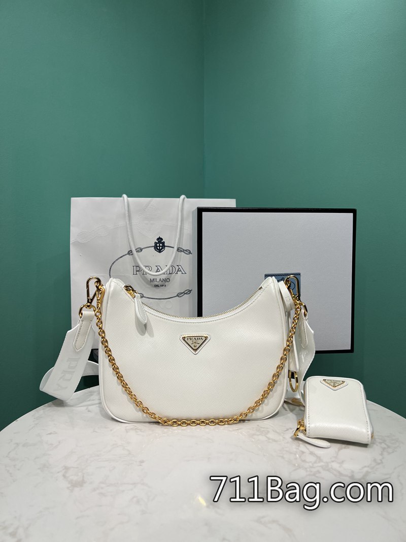 頂級高仿Prada 1NH204 手工縫線細節極致 高仿Prada男女通用包款尺寸:長22寬6高12cm-711高仿包包,A貨包包