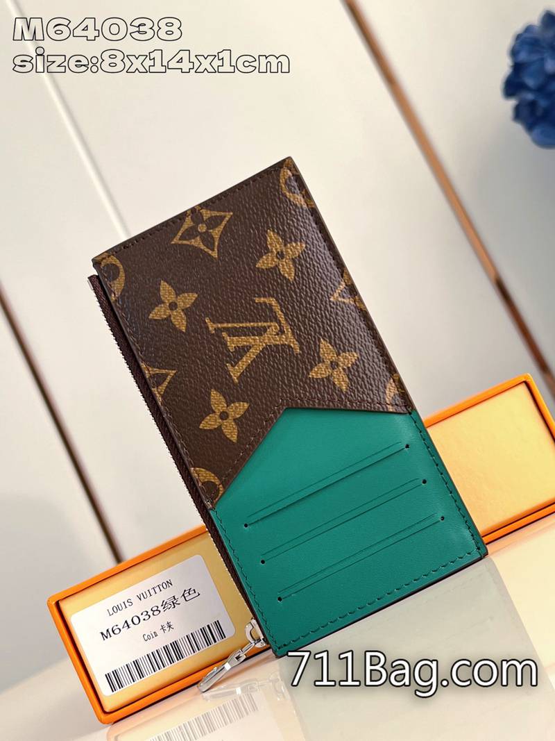 頂級高仿LV M64038綠 做工考究高端包包 一比一LV手工真皮包8x14.5x1cm-711高仿包包,A貨包包