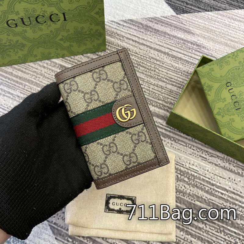 A貨Gucci古馳 734943 做工細膩品質過硬 高仿Gucci手提包尺寸:7.5*12cm。顏色:啡色/pvc。-711高仿包包,A貨包包