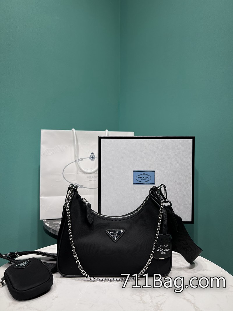 精品A貨Prada 204 SX 高端質感經典款包包 Prada Re-Edition高仿尺寸:長22x高12x寬6cm-711高仿包包,A貨包包