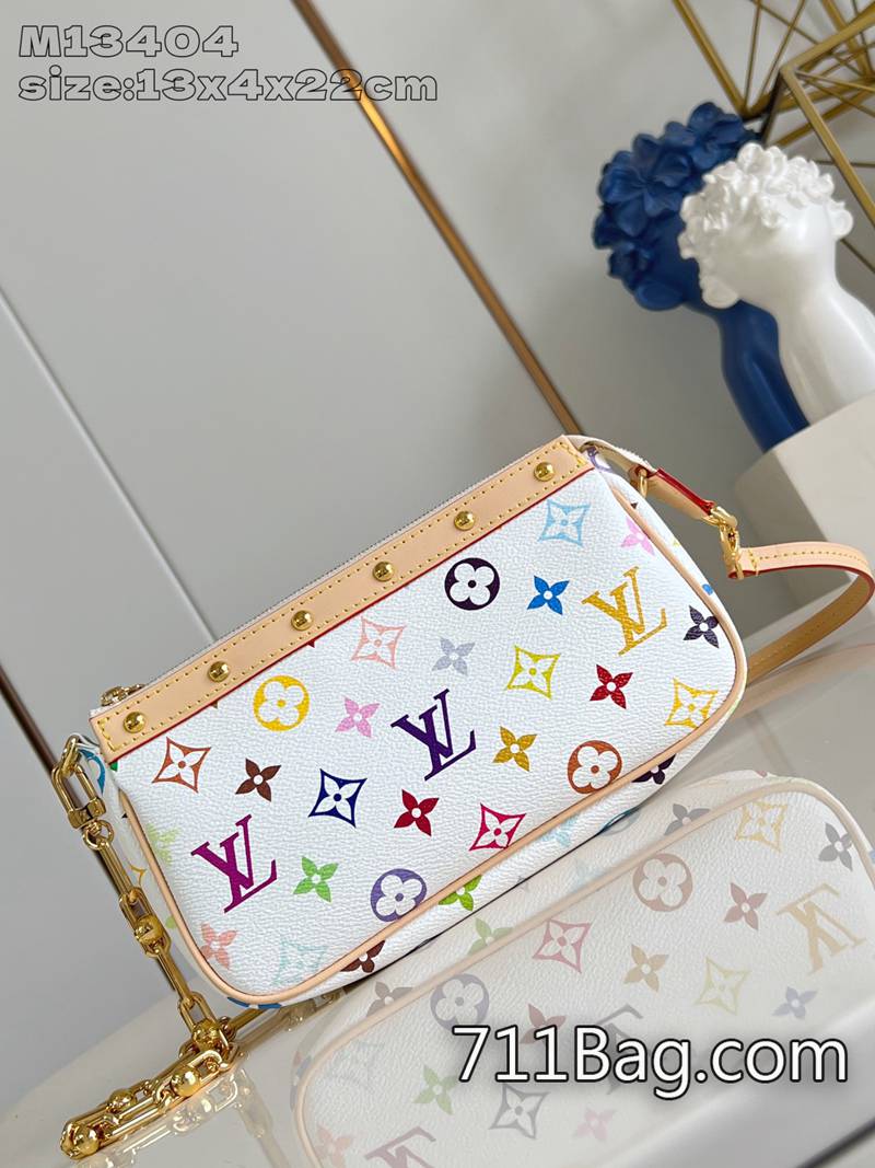 頂級精品LV M13404白彩 頂級進口皮革女包 一比一LV經典款13x4x22cm-711高仿包包,A貨包包