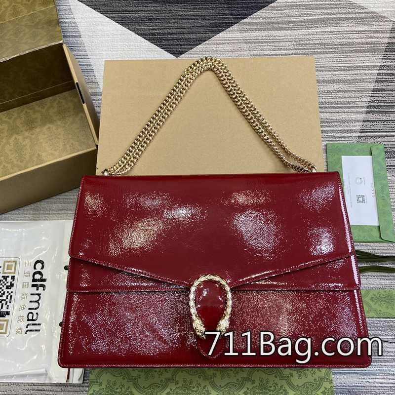 頂級一比一Gucci 795003 精品級高仿,用心看得見。 Gucci條紋經典仿包顏色:紅色漆皮。-711高仿包包,A貨包包