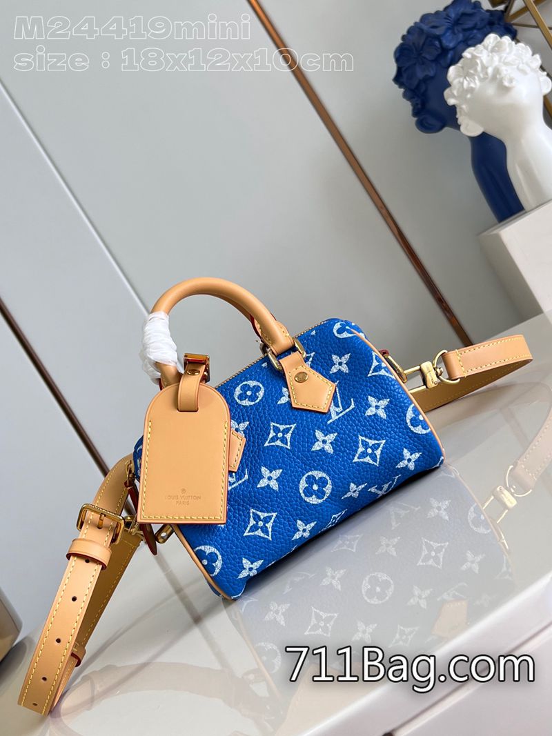 頂級一比一Louis Vuitton M24419迷你 藍色 高端質感奢侈品同款 高仿LV大容量包18x12x10cm-711高仿包包,A貨包包