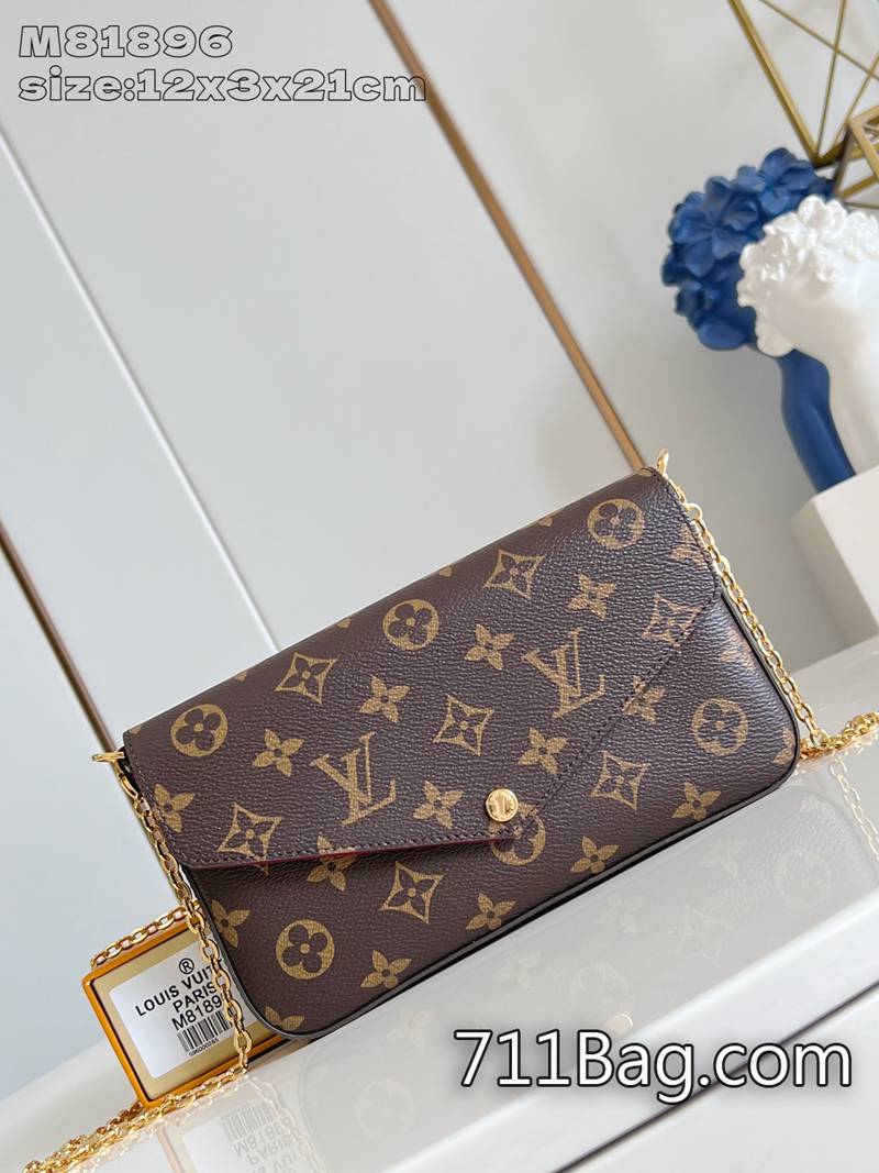 頂級高仿LV M81896老花 頂級進口皮革女包 一比一LV配原廠包裝12x3x21cm-711高仿包包,A貨包包