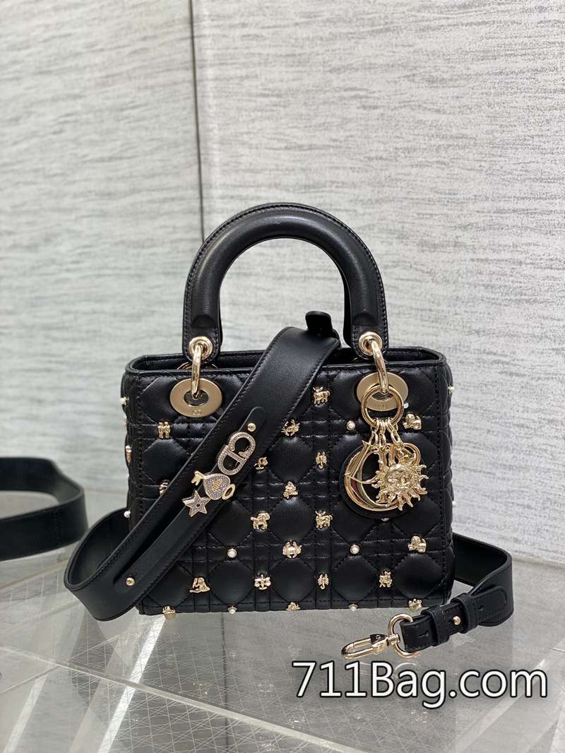 頂級A貨Dior Lady最新限量版十二星座戴妃包 拉鍊順滑不卡 Dior超A腕錶-711高仿包包,A貨包包