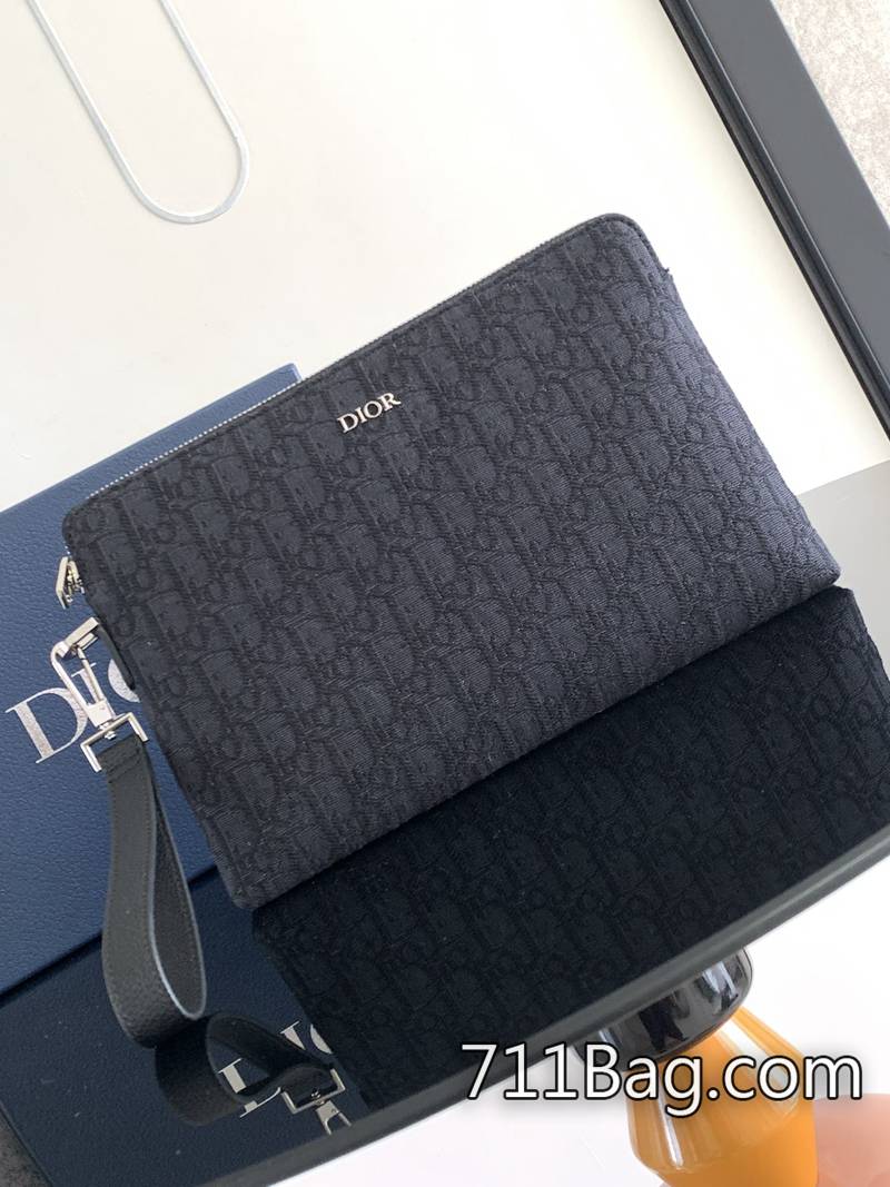 A貨Dior Dior 黑花手拿包 五金採用電鍍工藝 Dior拼多多同款-711高仿包包,A貨包包